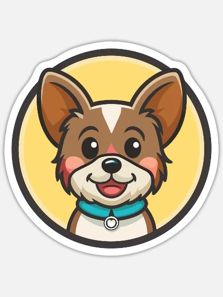 Markiesje Hund Rasse Cartoon Kawaii Clipart Tier - Sticker Größe S (10 x 10 cm) - Mattweiß