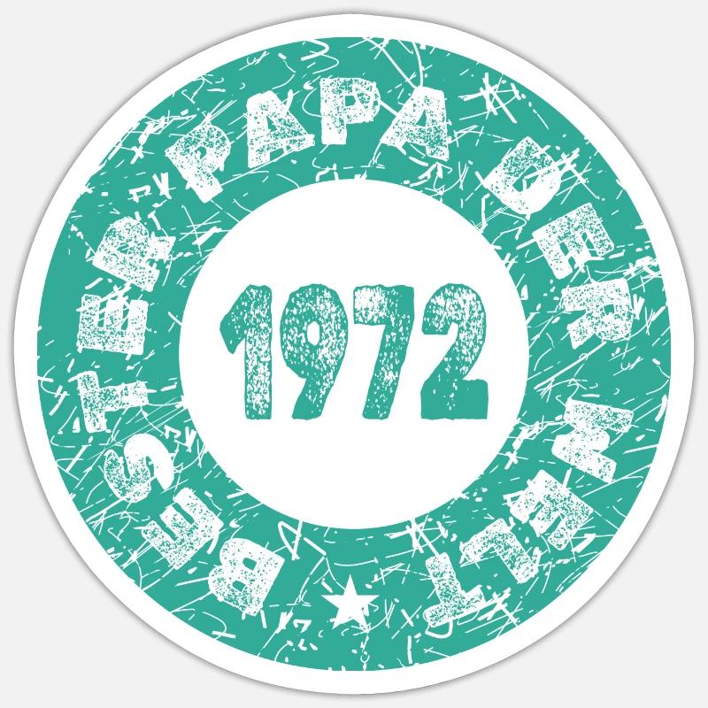 Fête des Pères 1972 - Sticker taille S (10 x 10 cm) - blanc mat