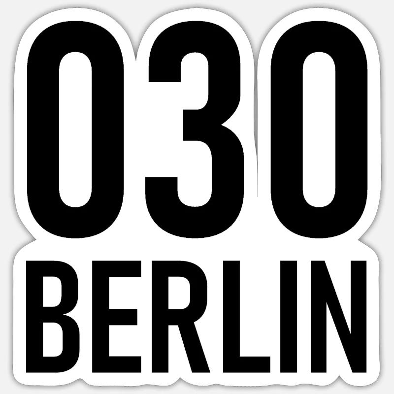 030 - Null Drei Null - Berlin - Area Code - Phone Sticker size S (10 x 10 cm)