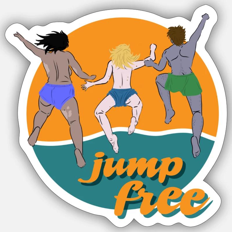 Frei springen Sticker Größe S (10 x 10 cm)