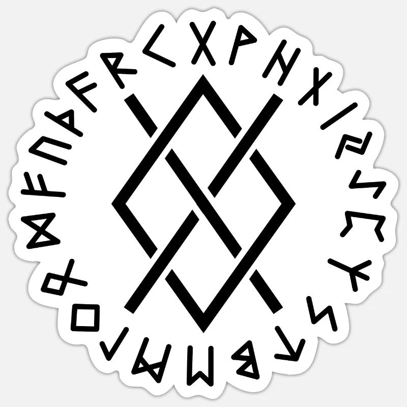 Gungnir-Runen schwarz - Sticker Größe S (10 x 10 cm) - Mattweiß