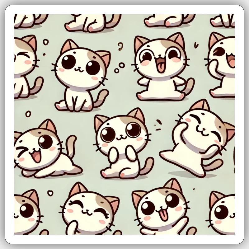 Smile Cat - Sticker size S (10 x 10 cm) - white matte
