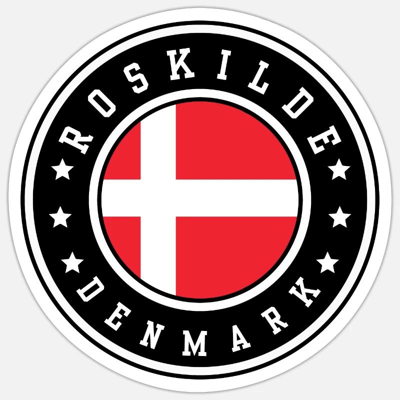 Roskilde Denmark - Sticker size S (10 x 10 cm) - white matte