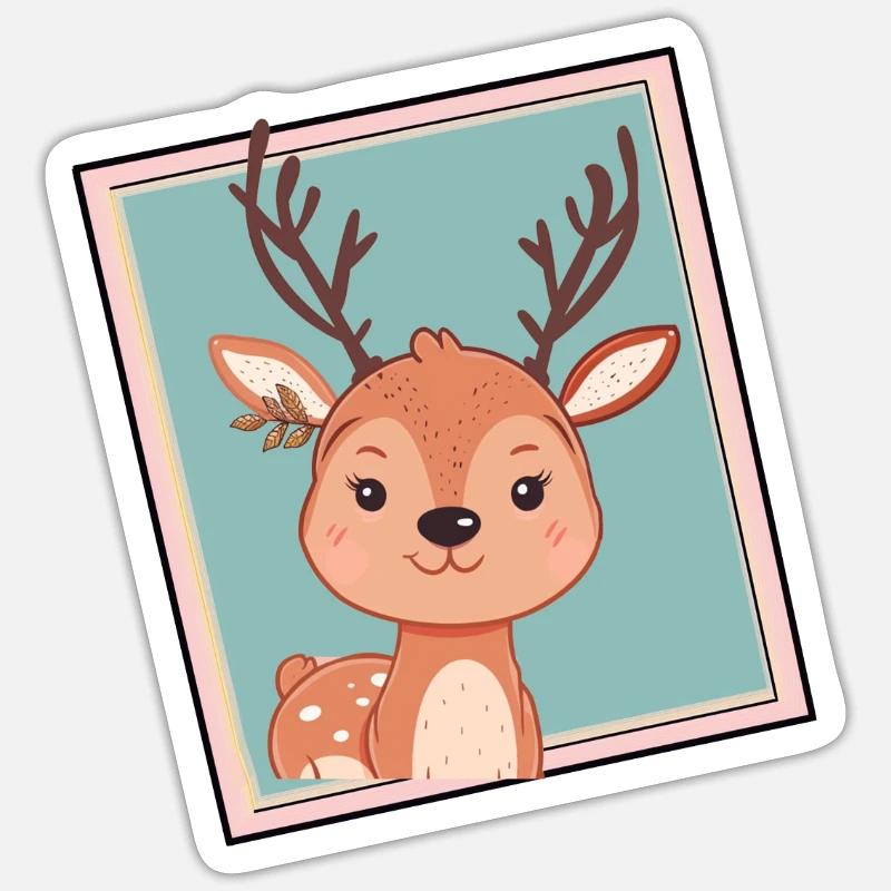 corna di cervo - Sticker formato S (10 x 10 cm) - bianco opaco