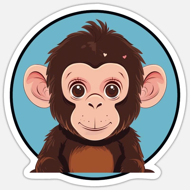 Monkey Monkey Monkey Face - Sticker size S (10 x 10 cm) - white matte