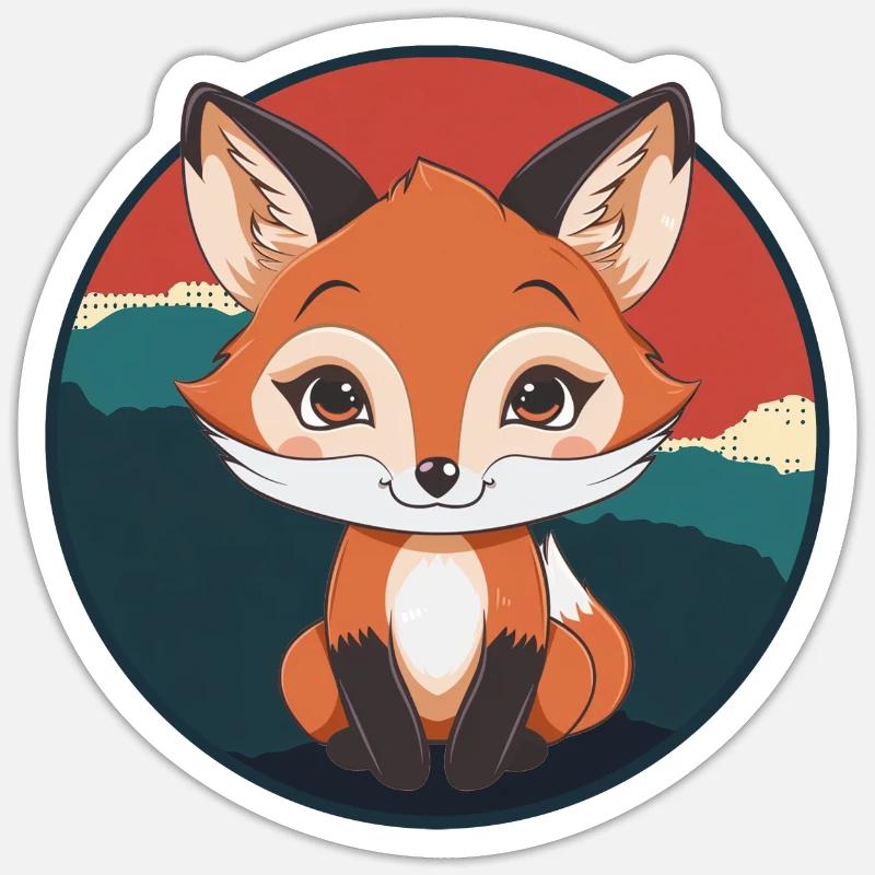 Fuchs Waldtier Sticker Größe S (10 x 10 cm)