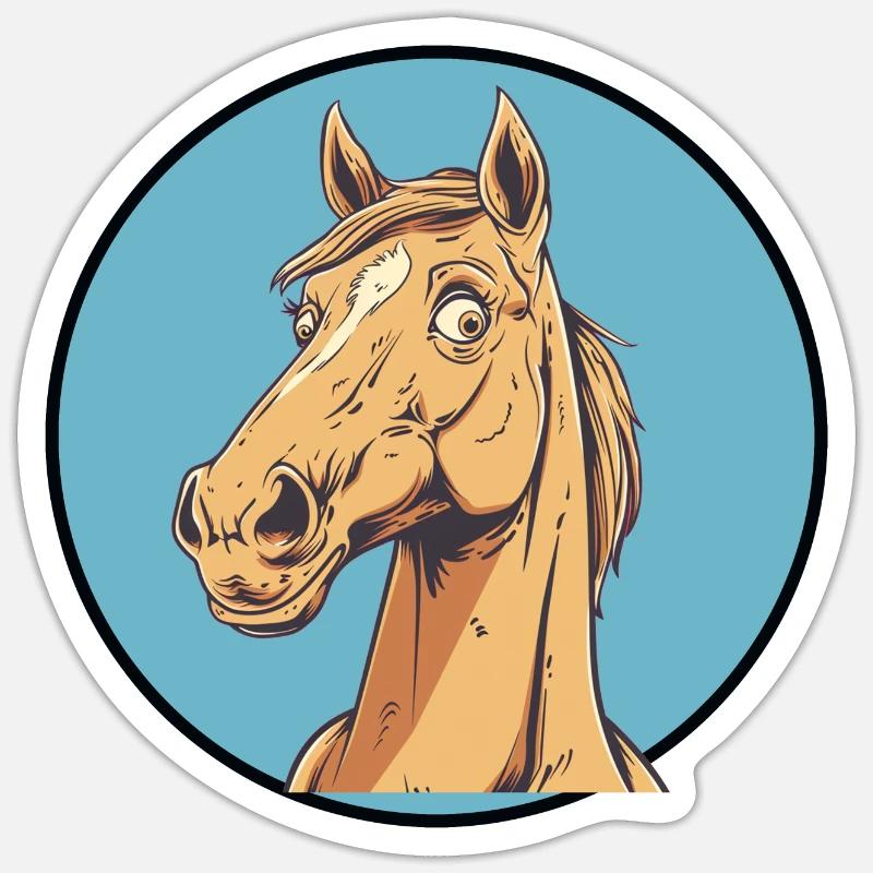 Chevaux Cavalier Cheval - Sticker taille S (10 x 10 cm) - blanc mat