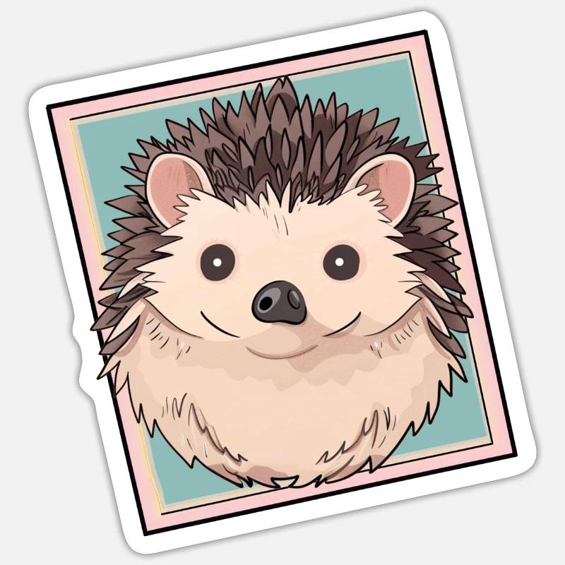 Hedgehog Prickly - Sticker size S (10 x 10 cm) - white matte