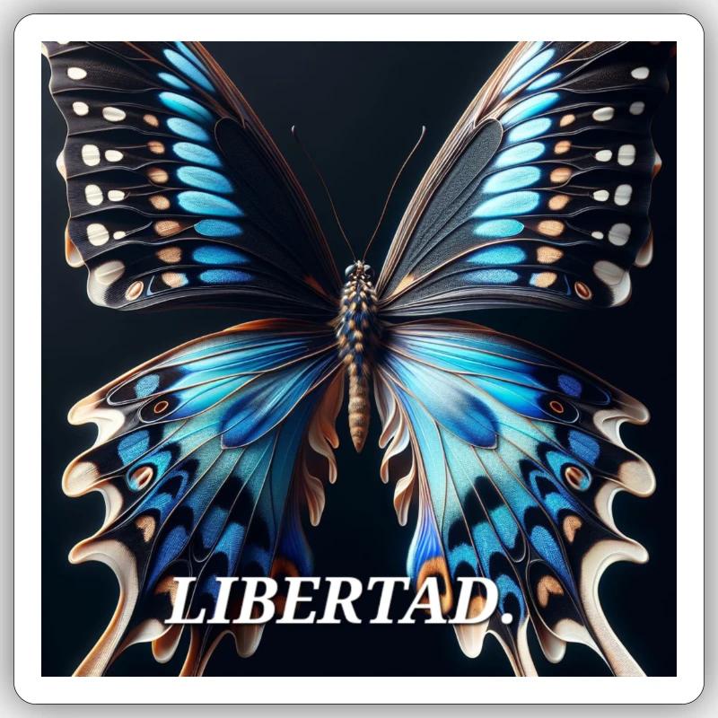 🦋 Papillon 🦋 - Sticker taille S (10 x 10 cm) - blanc mat