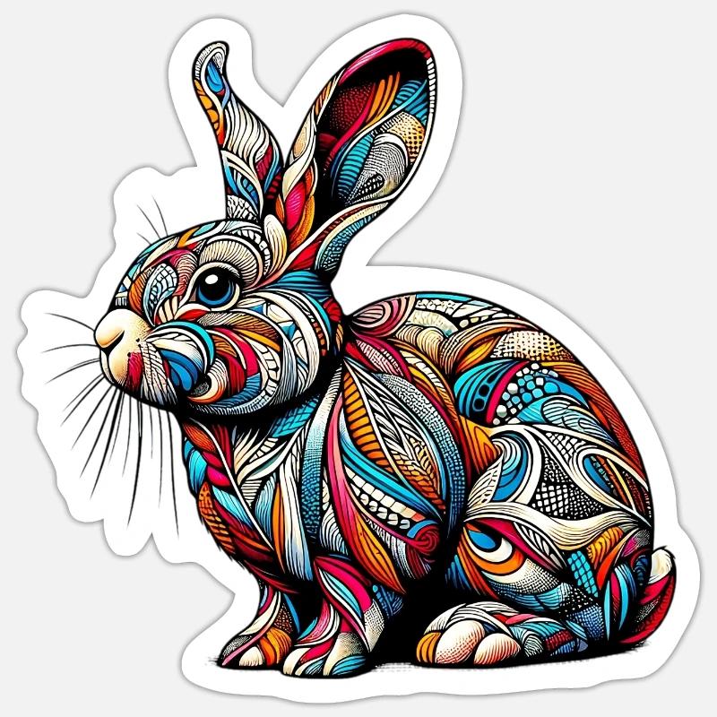 Rabbit - Sticker size S (10 x 10 cm) - white matte