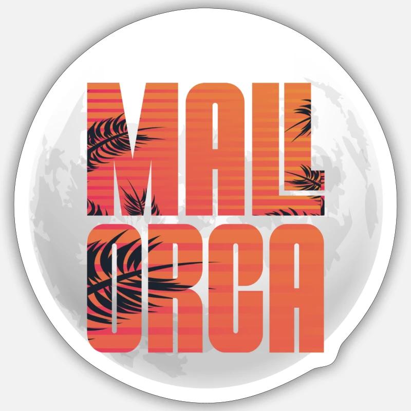 Mallorca palmen - Sticker Größe S (10 x 10 cm) - Mattweiß