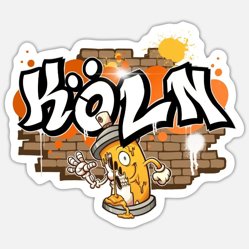 Cologne Graffiti - Sticker taille S (10 x 10 cm) - blanc mat