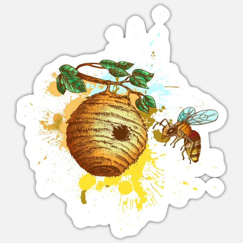 Beehive Bee Beekeeper Sticker size S (10 x 10 cm)