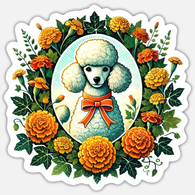 Poodle - Sticker size S (10 x 10 cm) - white matte