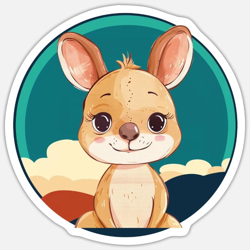 Kaenguru Aussie Melbourne - Sticker size S (10 x 10 cm) - white matte