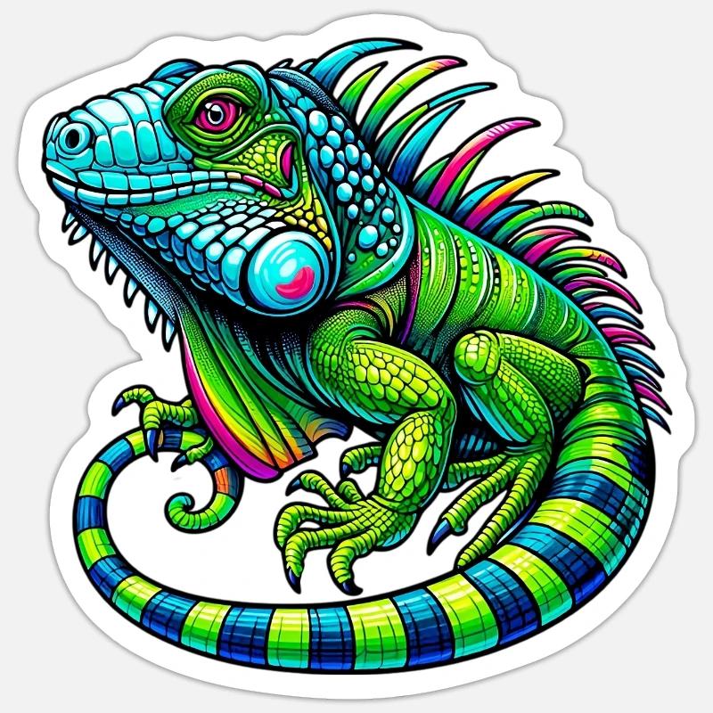 Iguana - Sticker size S (10 x 10 cm) - white matte