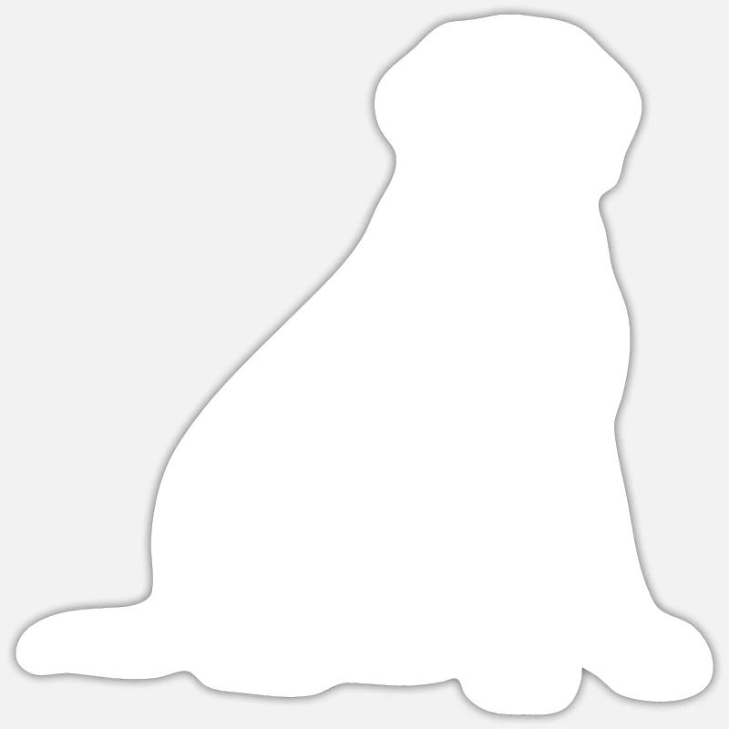 Silhouette de chien Mastiff - Sticker taille S (10 x 10 cm) - blanc mat