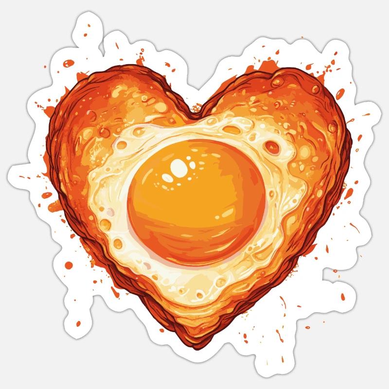 Fried egg is love - Sticker size S (10 x 10 cm) - white matte