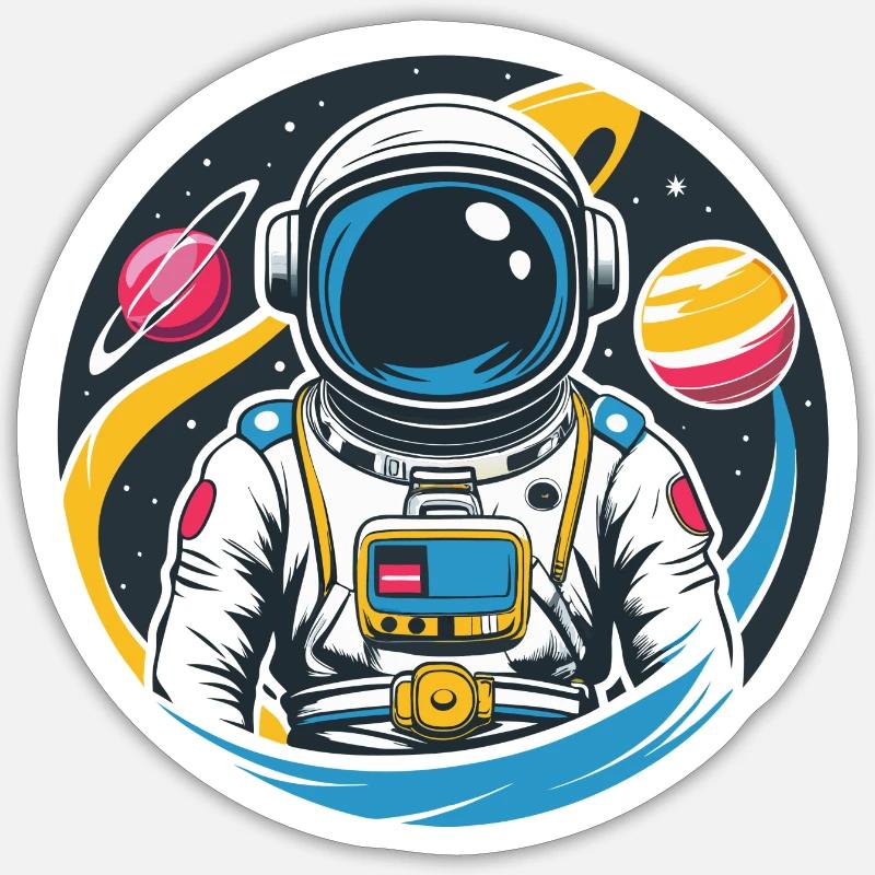 L’astronaute et les mystères de l’espace Sticker taille S (10 x 10 cm)