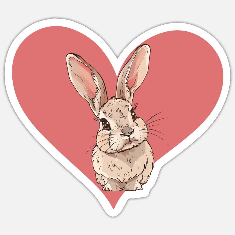 Rabbit Hoppelhase Rabbit Tooth - Sticker size S (10 x 10 cm) - white matte