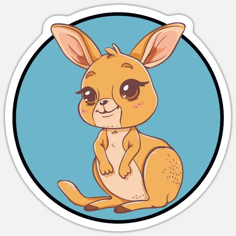 Kangaroo Beuteltier Kaenguru - Sticker Größe S (10 x 10 cm) - Mattweiß