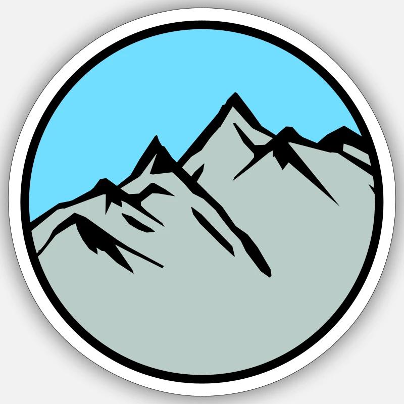 berge - Sticker Größe S (10 x 10 cm) - Mattweiß