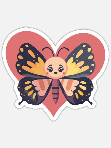Schmetterling Schmetterlinge Wald - Sticker Größe S (10 x 10 cm) - Mattweiß