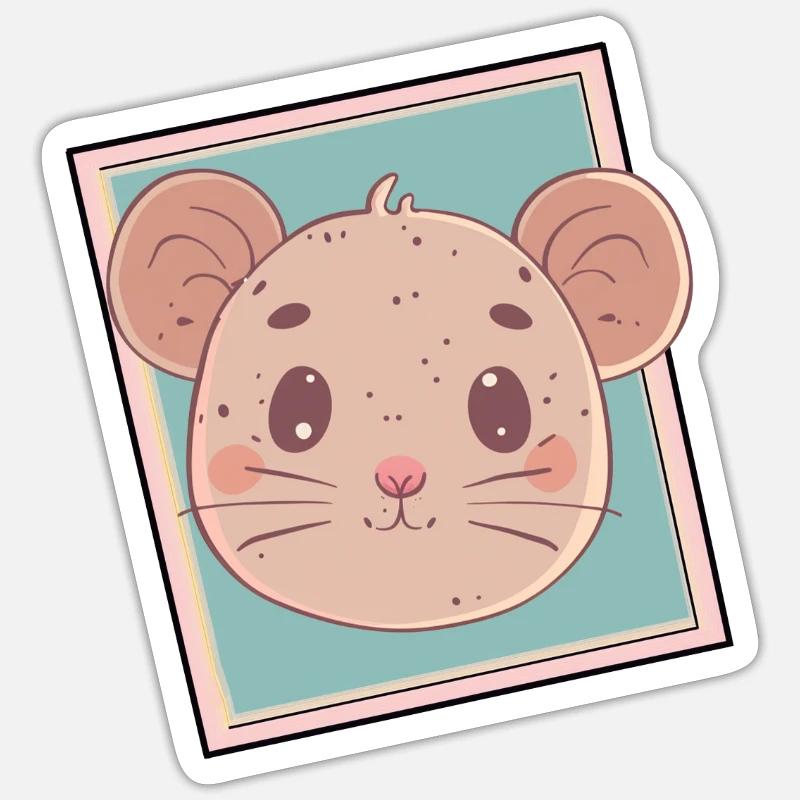 Fromage de souris - Sticker taille S (10 x 10 cm) - blanc mat