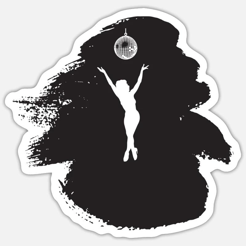 Soirée discothèque - Sticker taille S (10 x 10 cm) - blanc mat