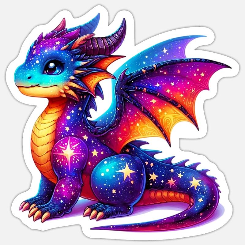 Drache - Sticker Größe S (10 x 10 cm) - Mattweiß