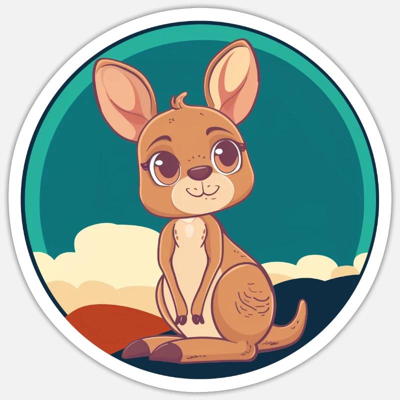 Kaenguru Koala - Sticker Größe S (10 x 10 cm) - Mattweiß