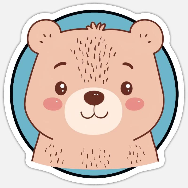 Baer Teddybär Bar - Sticker Größe S (10 x 10 cm) - Mattweiß