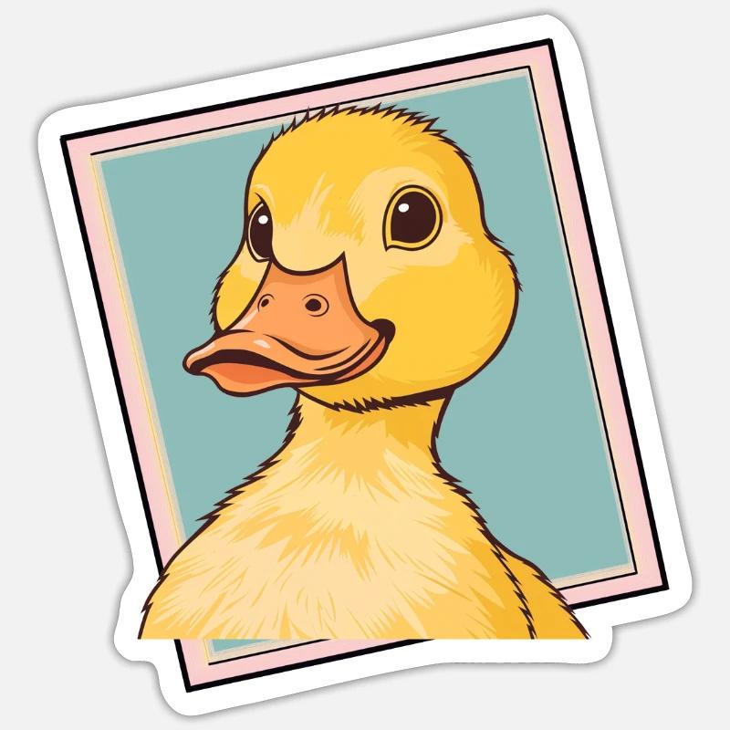 Bec de canard - Sticker taille S (10 x 10 cm) - blanc mat