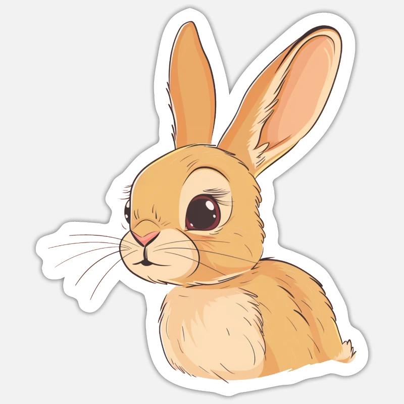 Rabbit Tooth Rabbit - Sticker size S (10 x 10 cm) - white matte