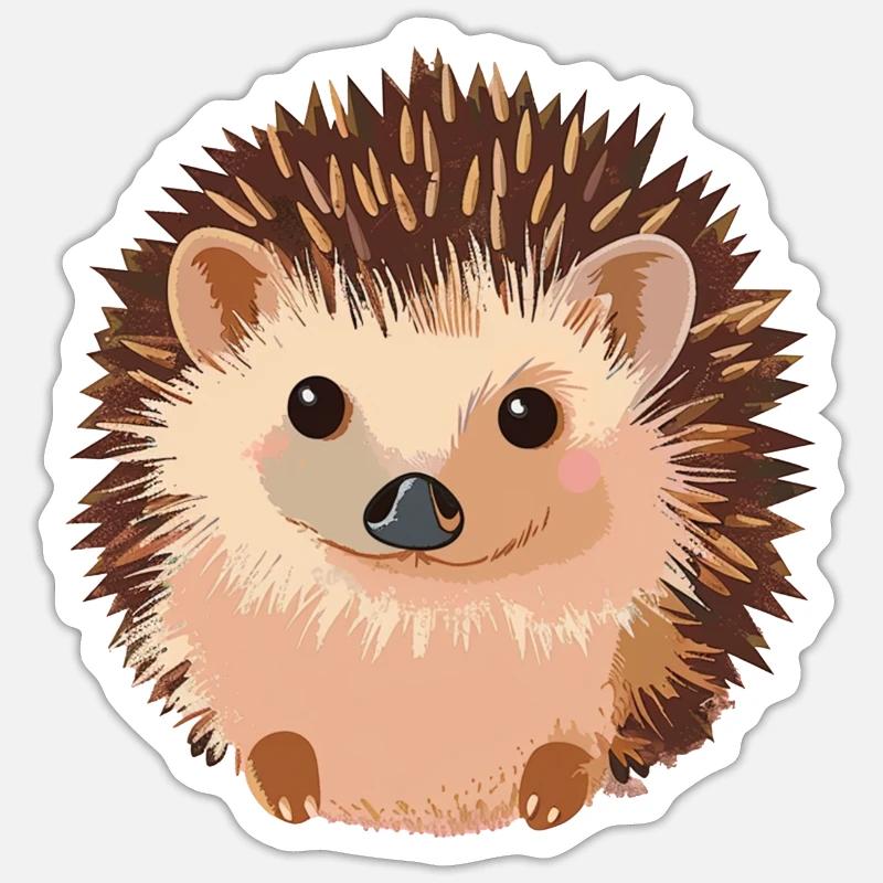 Hérisson Automne - Sticker taille S (10 x 10 cm) - blanc mat