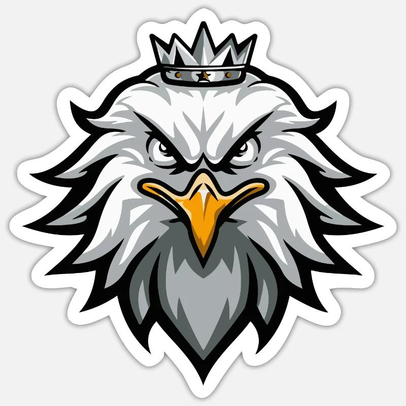 Couronne d'aigle - Sticker taille S (10 x 10 cm) - blanc mat