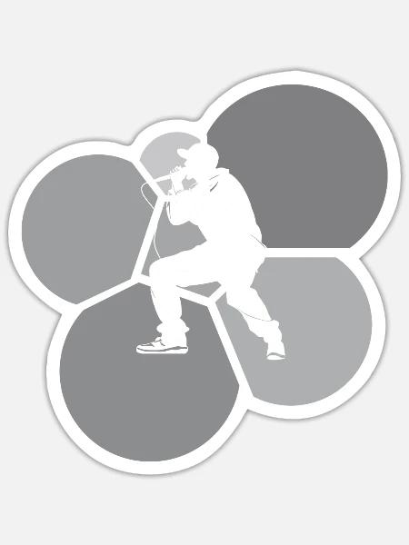 MC DJ Rapper - Sticker Größe S (10 x 10 cm) - Mattweiß