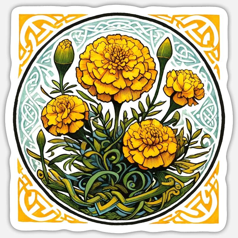 Marigold - Sticker size S (10 x 10 cm) - white matte