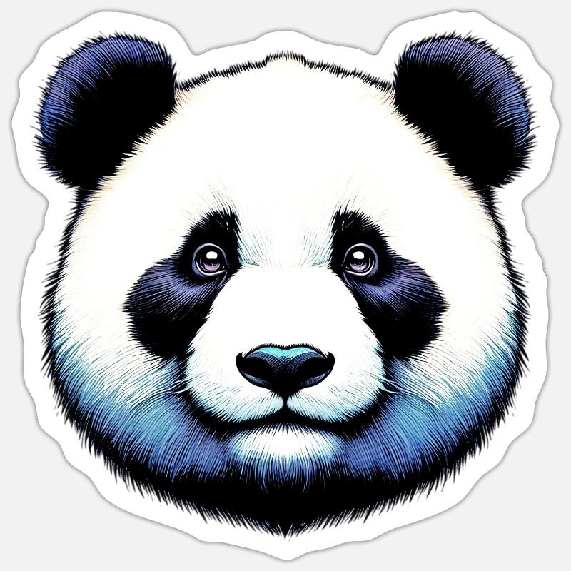 Panda - Sticker taille S (10 x 10 cm) - blanc mat