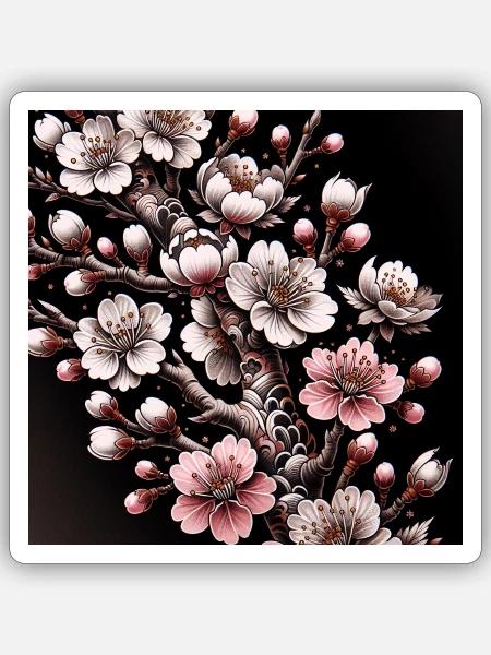 Japan Style Tattoo - Sticker Größe S (10 x 10 cm) - Mattweiß