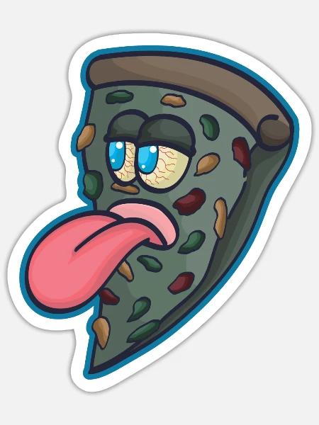 Pizzastück Pizzeria - Sticker Größe S (10 x 10 cm) - Mattweiß