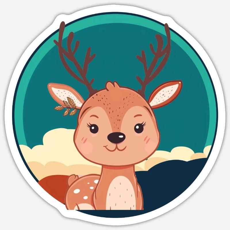 Deer Roe Deer - Sticker size S (10 x 10 cm) - white matte