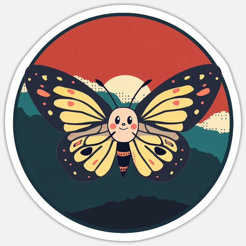 Papillon de Schmetterling - Sticker taille S (10 x 10 cm) - blanc mat