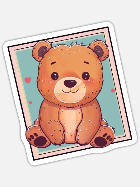 Baer Waldtier Bar - Sticker Größe S (10 x 10 cm) - Mattweiß