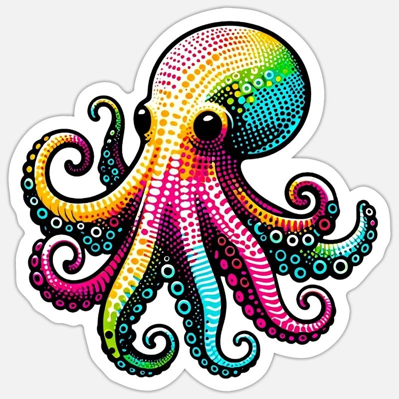 Octopus - Sticker size S (10 x 10 cm) - white matte