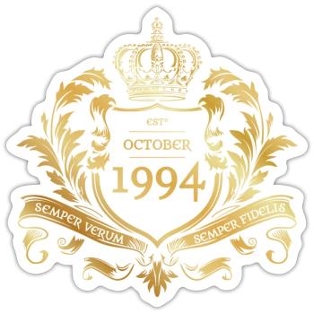 30th Birthday Semper Verum - Established 10/1994 - Sticker size S (10 x 10 cm) - white matte - Front