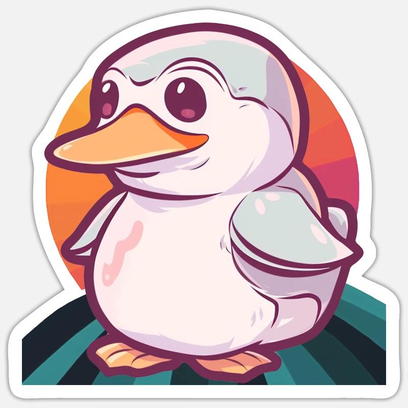 Entchen - Sticker Größe S (10 x 10 cm) - Mattweiß