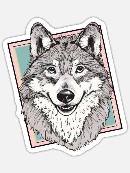 Wölfe Weisheit - Sticker Größe S (10 x 10 cm) - Mattweiß