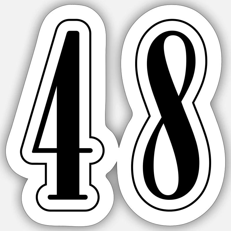 48 Symbole numérique - Sticker taille S (10 x 10 cm) - blanc mat