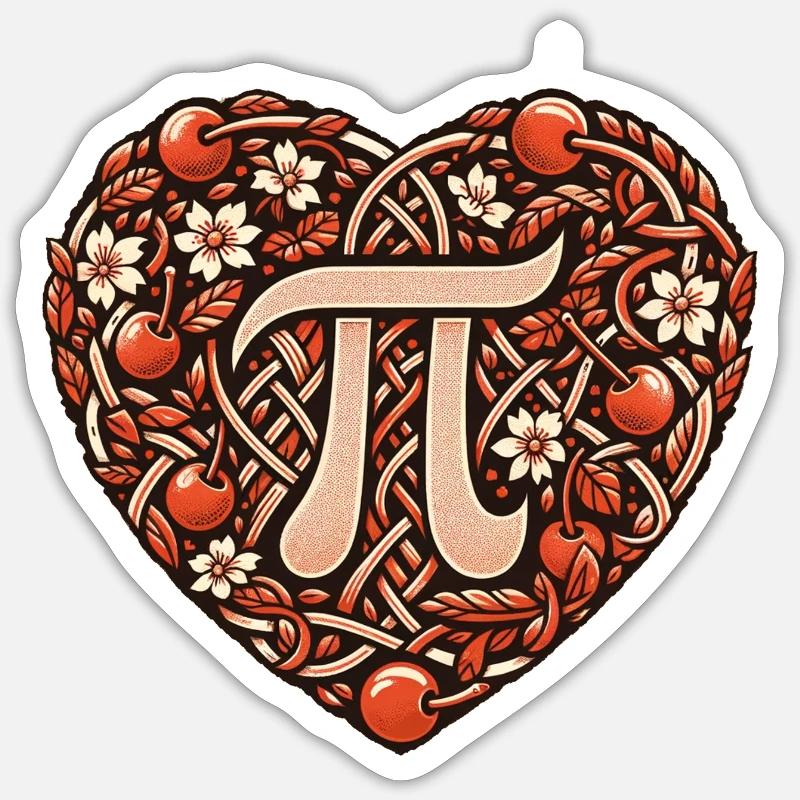 Cerise Pi Sticker taille S (10 x 10 cm)